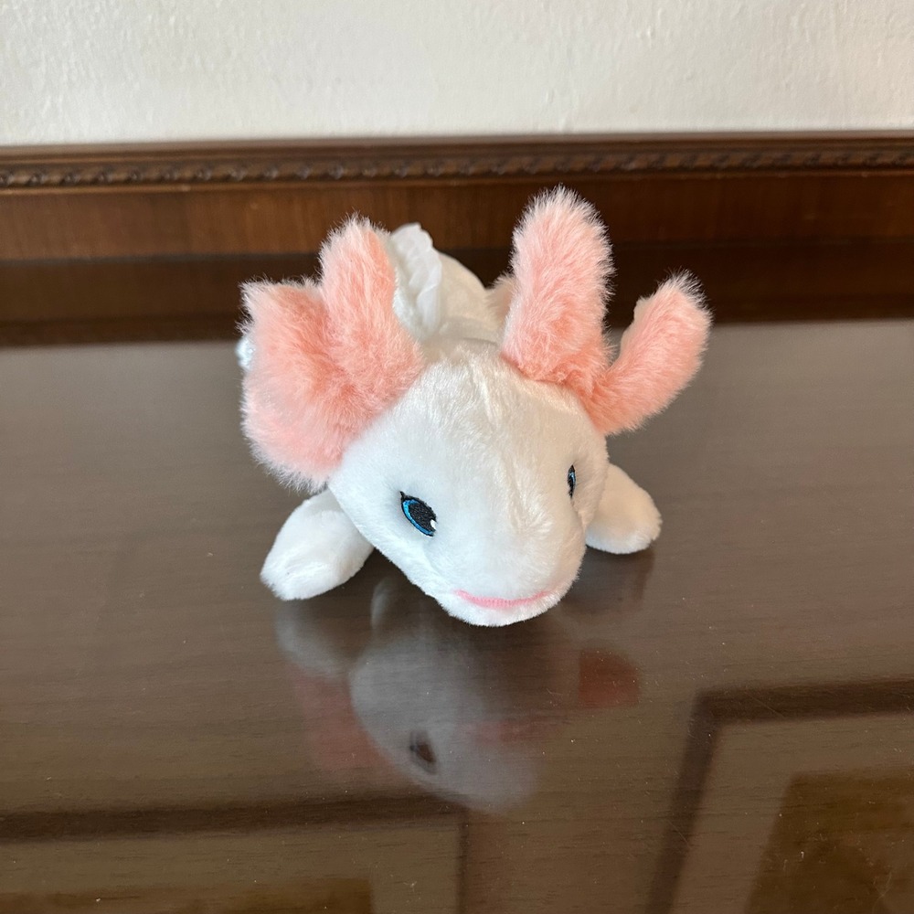 Nature Planet Re-PETS Axolotl Plush White Pink Recycled Plastic Stuffed Animal